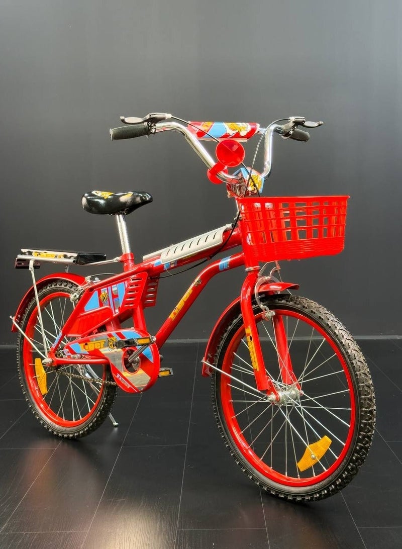 تايجر دراجة أطفال تايجر 20 بوصة مع سلة أمامية وكرسي خلفي – مناسبة للأعمار 6 إلى 10 سنوات - Image 1